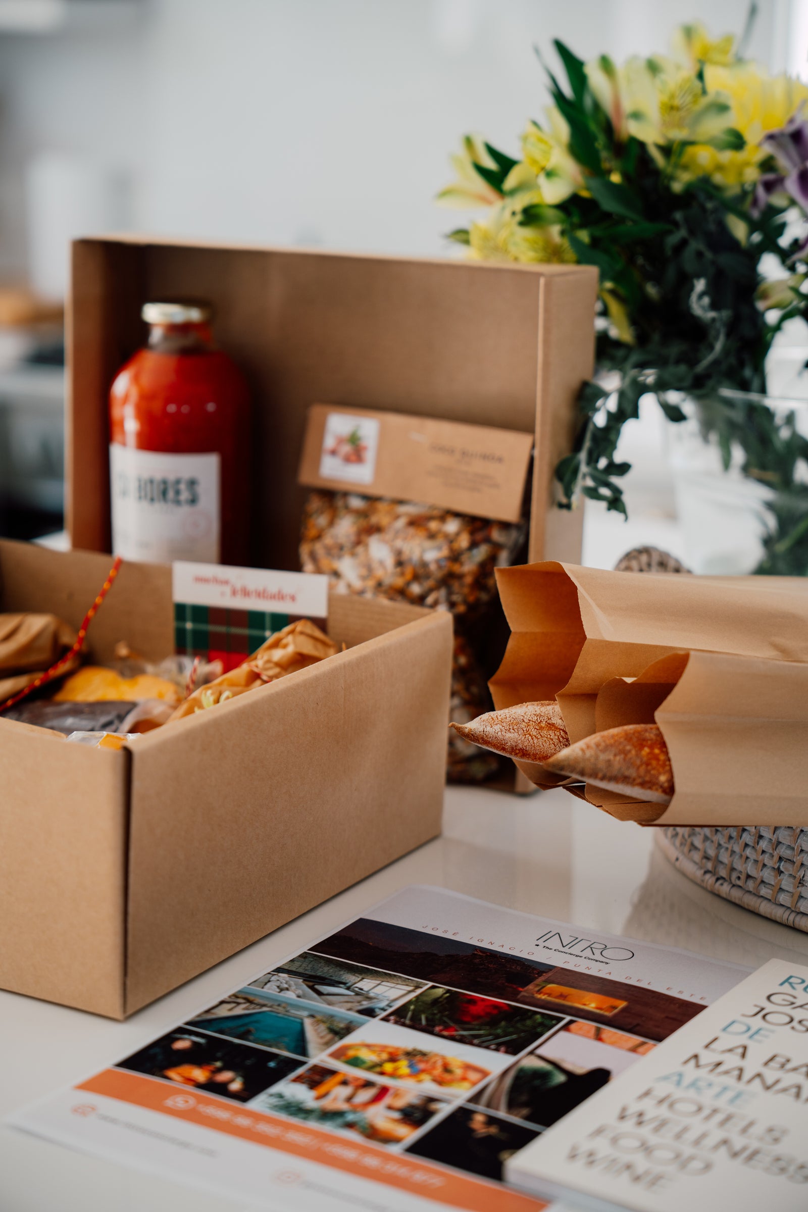 Welcome hamper with local produce