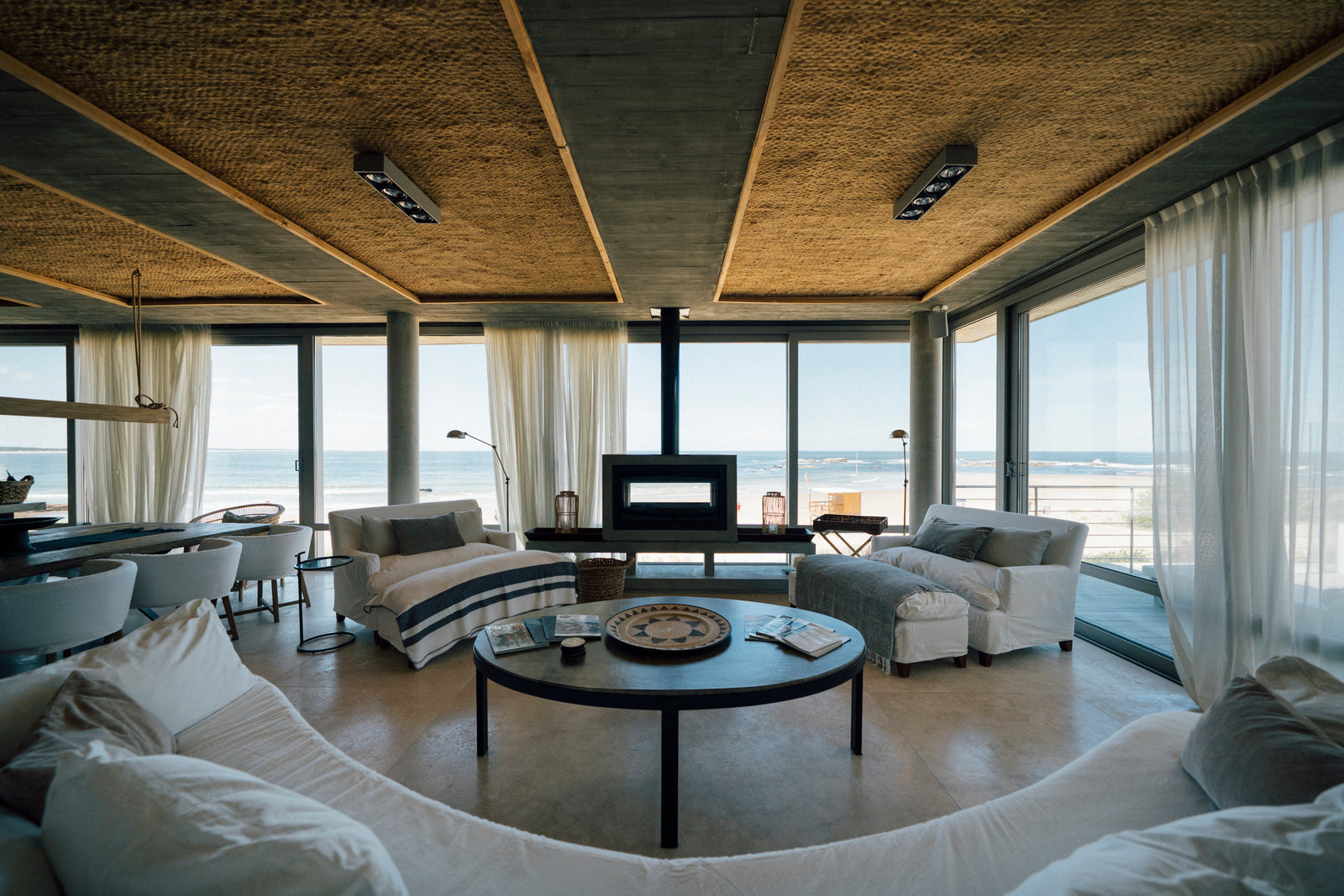 Living room with panoramic ocean view