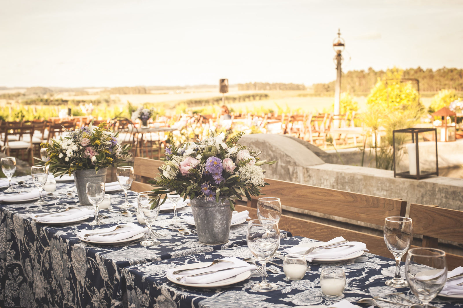 Terrace dinner at golden hour
