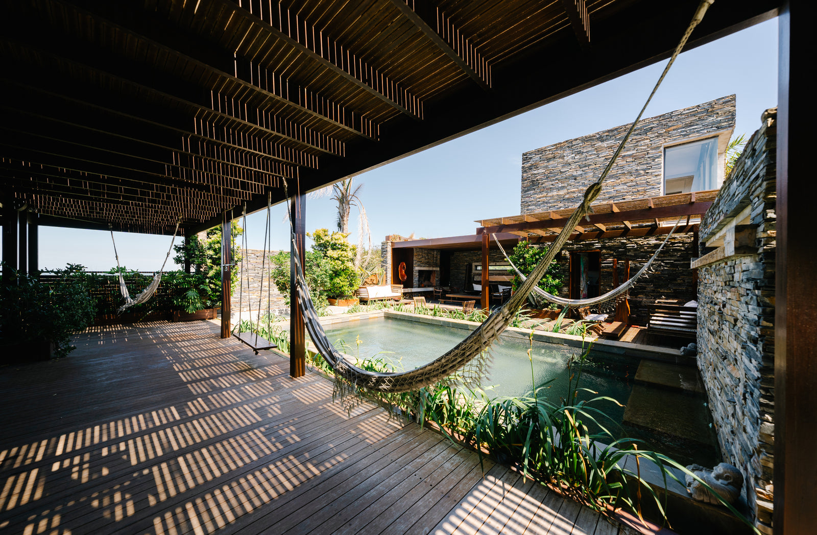 Hammock deck over the pool