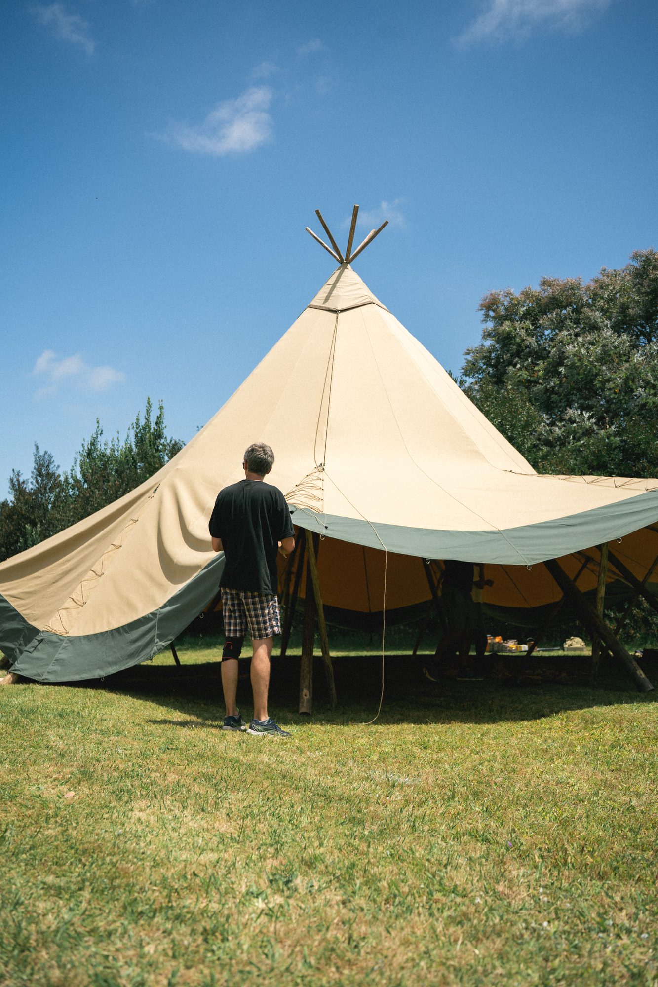 Tipi event venue by day