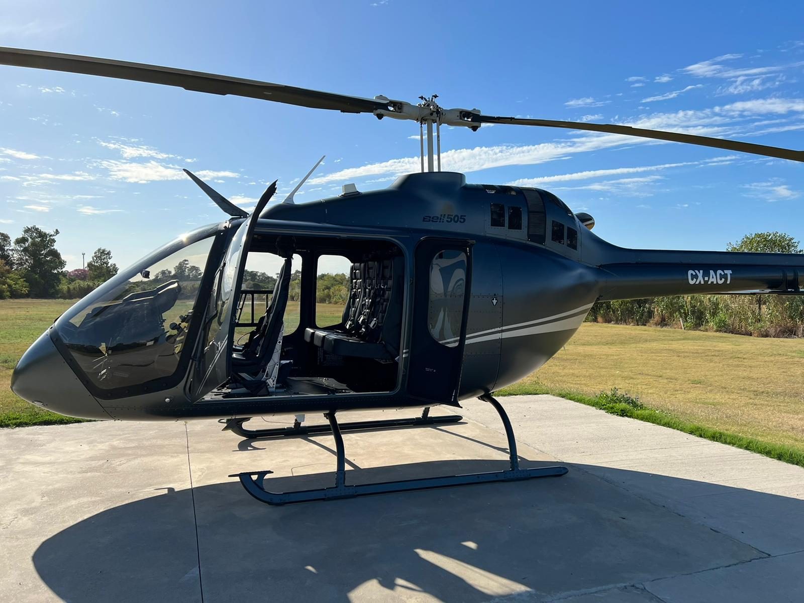 Private helicopter on the helipad